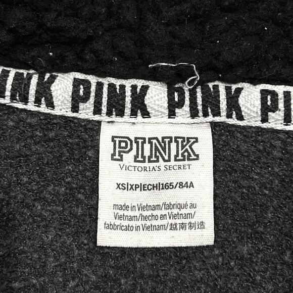 ★ Victoria’s Secret PINK Sherpa Dog Logo Big Print Hoodie ★ - Picture 5 of 8